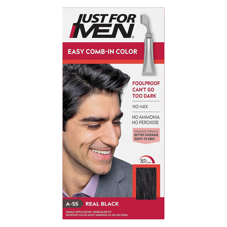 Just For Men Easy Comb In Color A55 Real Black Hair Color Kit 1Ea