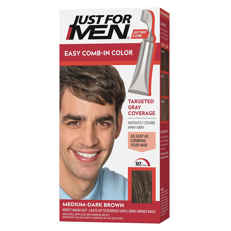 Just For Men Easy Comb In Color A40 Light Medium Dark Brown Hair Color Kit 1Ea