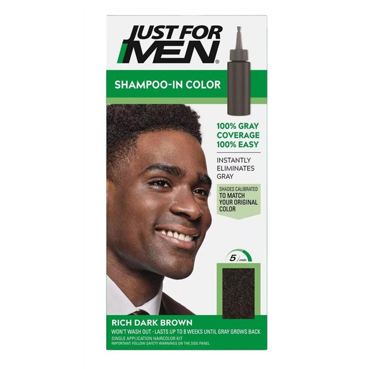 Just For Men Shampoo In Color H47 Rich Dark Brown Hair Color Kit 1Ea