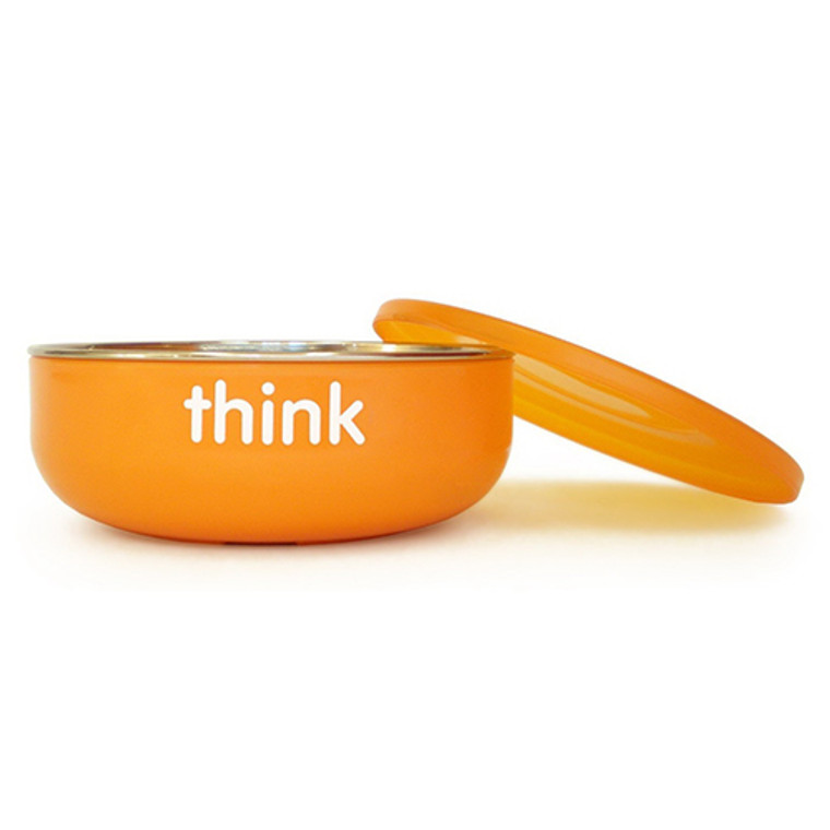 Thinkbaby Low Profile Baby Bowl Orange BPA Free, 1 ea