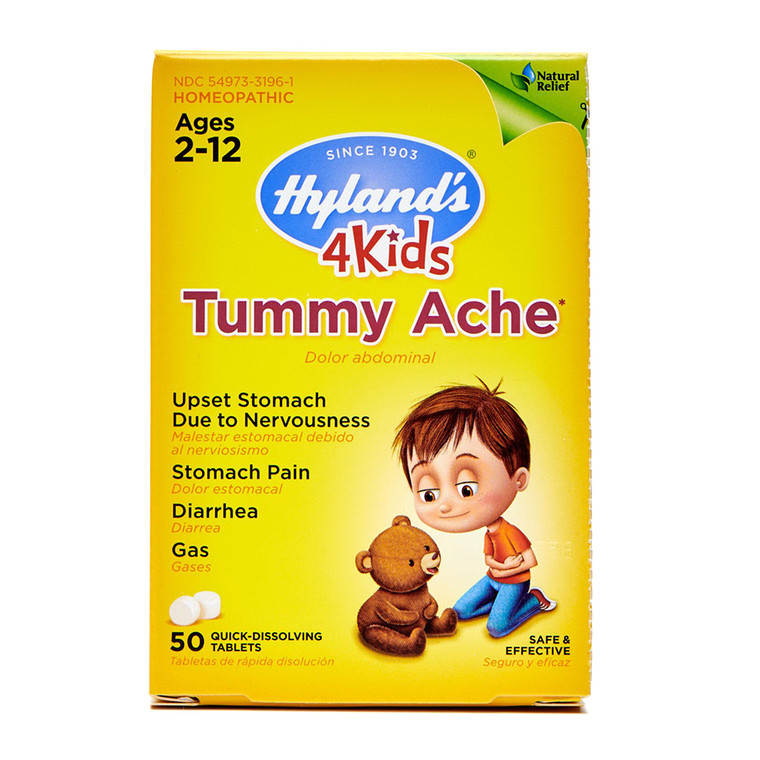 Hylands 4 Kids Tummy Ache Tablets For 2-12 Ages, Homeopathic - 50 Ea