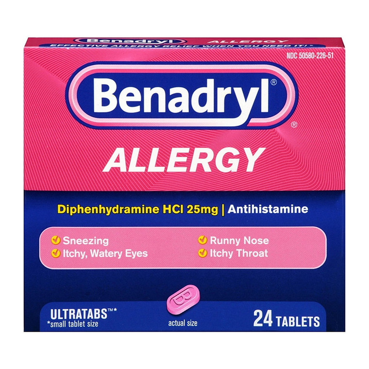 Benadryl Allergy Relief, Ultratab Tablets, 24 Ea