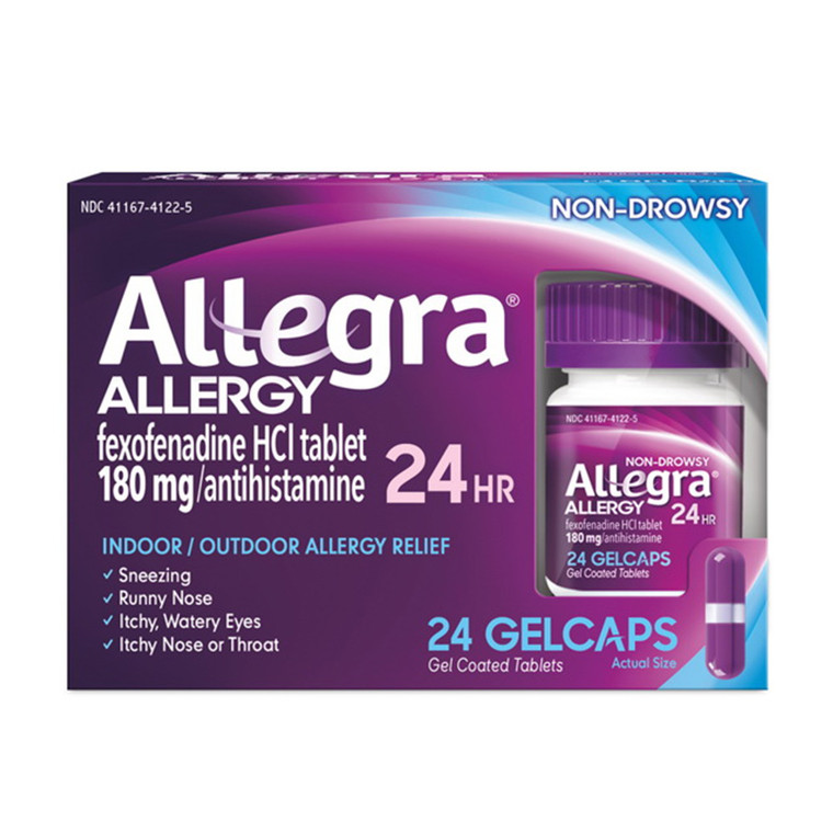 Allegra 24 Hour Indoor And Outdoor Allergy Gelcaps, Non Drowsy - 24 Ea