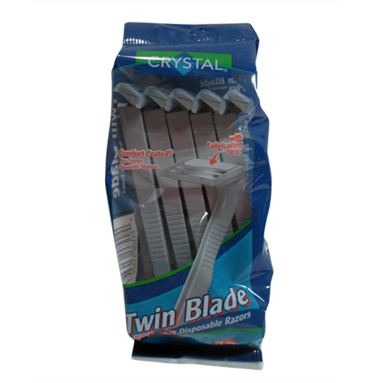 Crystal Comfort Coated Twin Blade Disposable Razors, 10 Ea