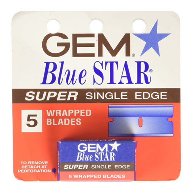 Gem Blue Star Super Blades Single Edge Wrapped Razor Blades - 5 Ea, 24 pack