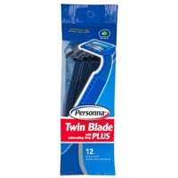 Personna Long Handle Twin Blade Plus Disposable Razor With Lubricating Strip - 12 Ea