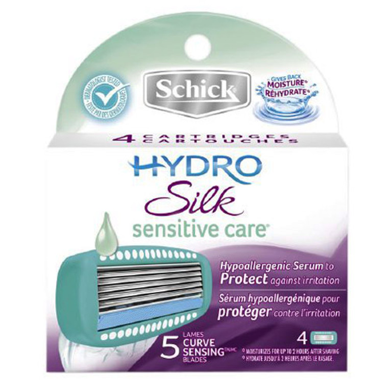 Schick Hydro Silk Sensitive Care Razor Cartridges Refill - 4 Ea