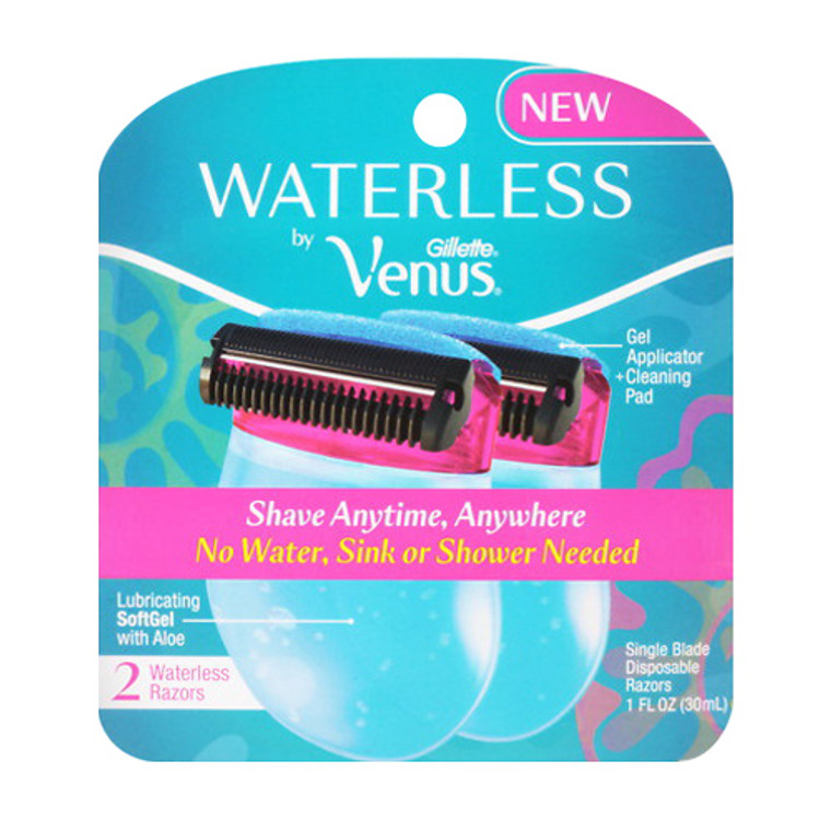Gillette Venus New Waterless Disposable Razor Blades, 2 Ea