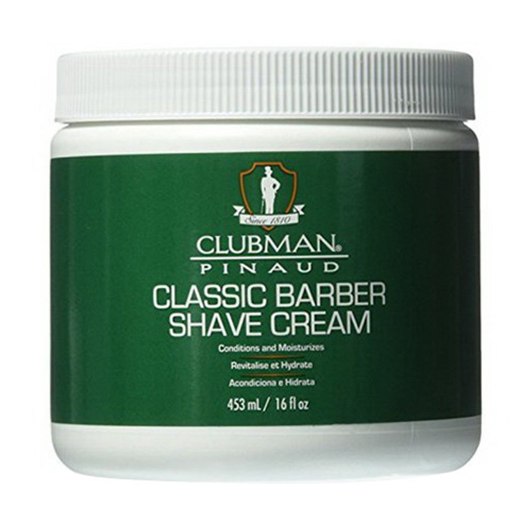 Pinaud Clubman Classic Barber Shave Cream Jar, 16 Oz