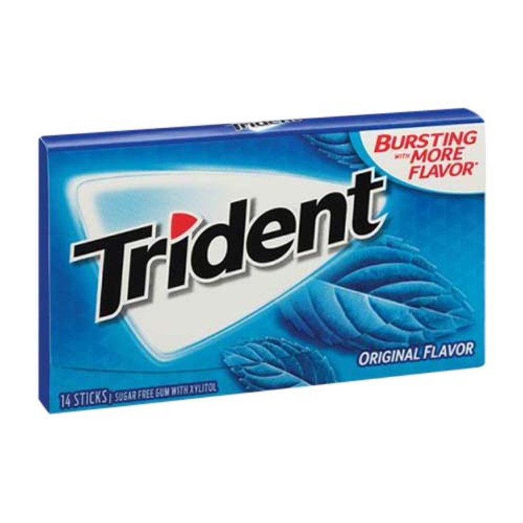 Trident Sugar-Free Gum Value Pack Original Flavor, 14 Sticks, 12 pack