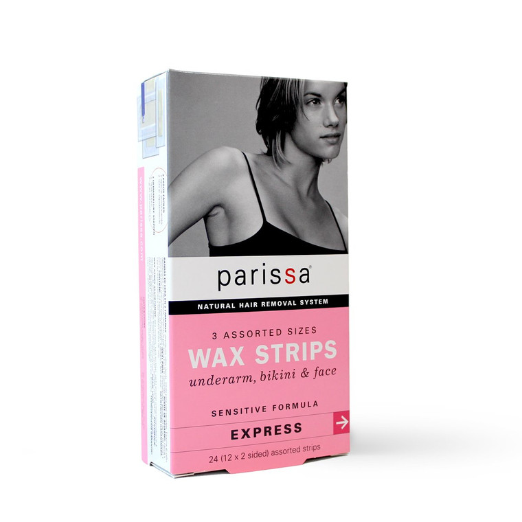 Parissa Natural Hair Removal System Wax 3 Assorted Sizes, 24 Strip