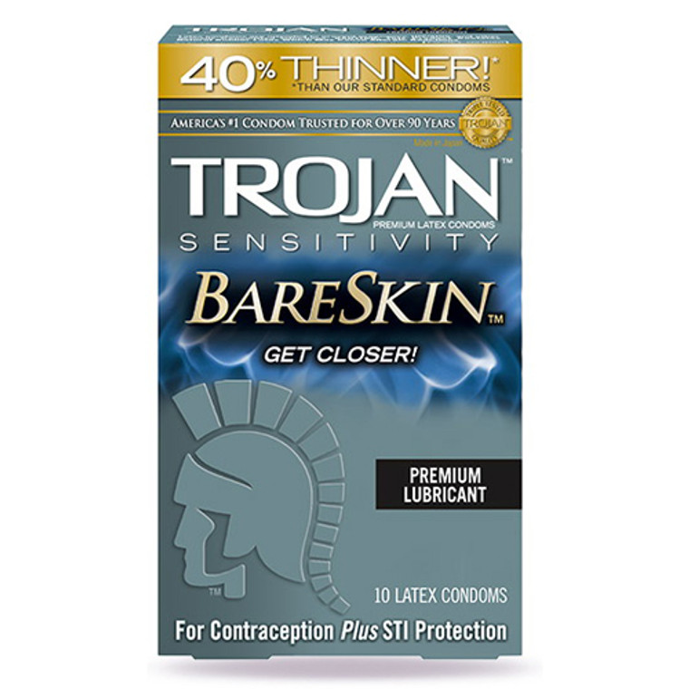 Trojan Sensitivity Bareskin Premium Latex Condoms - 10 Ea/Pack, 4 Pack