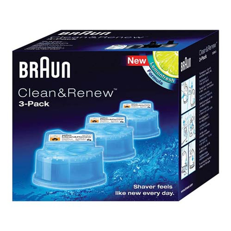 Braun Syncro Shaver System Clean and Renew Refill Cartridges CCR3 3Ea