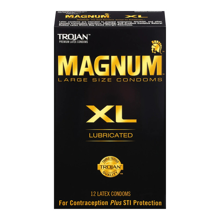 Trojan Magnum XL Lubricated Large Size Latex Condoms - 12 Ea/Pack, 4 Pack