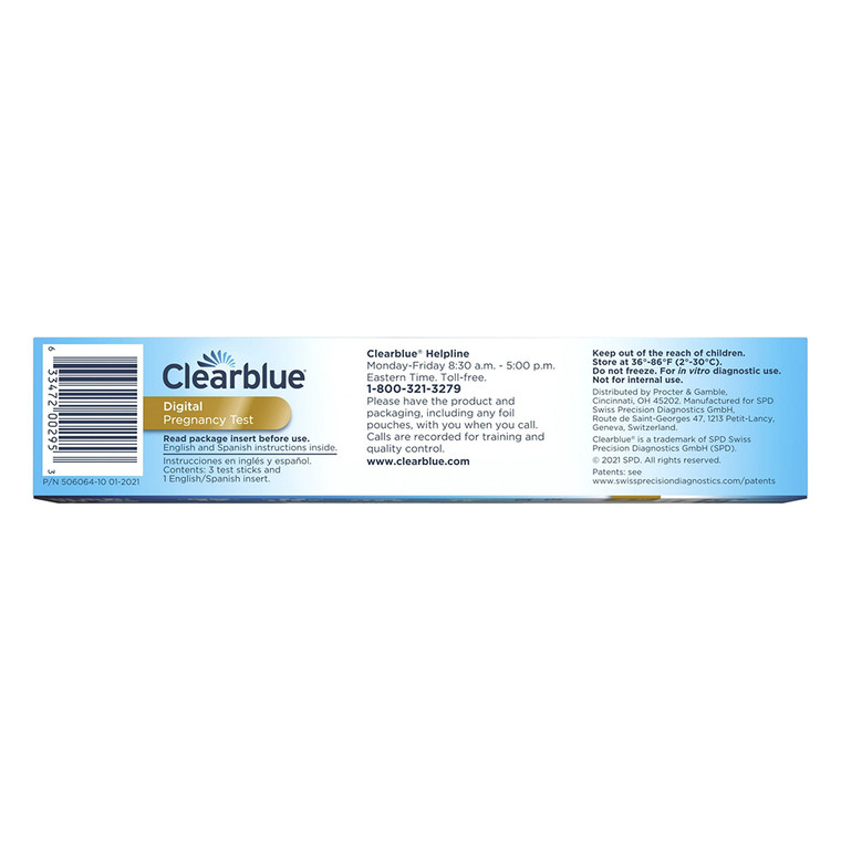 Clearblue Easy Digital Pregnancy Test Accurate Digital Results 3Ea