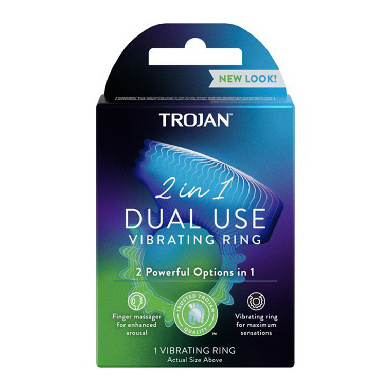 Trojan Vibrations 2 In 1 Vibrating Ring And Fingertip Vibrator 1 ea