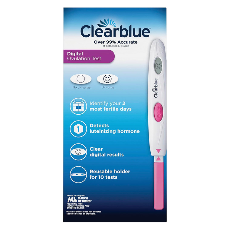 Clearblue Digital Ovulation Test Accurate Fertility Tracking 1 Month Supply 10 Tests