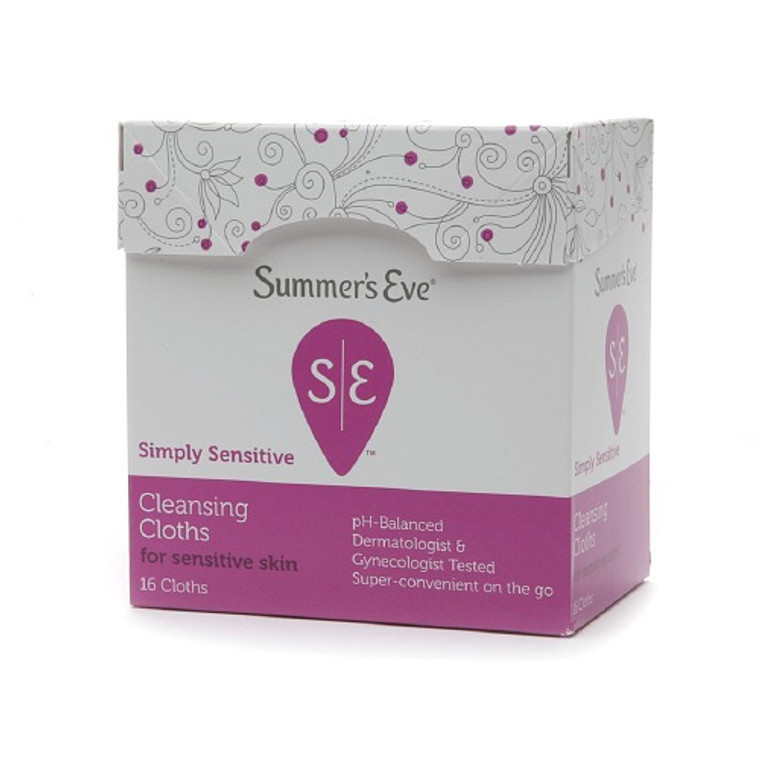 Summers Eve Feminine Cleansing Cloths, Simply Sensitive Skin  - 16 Ea