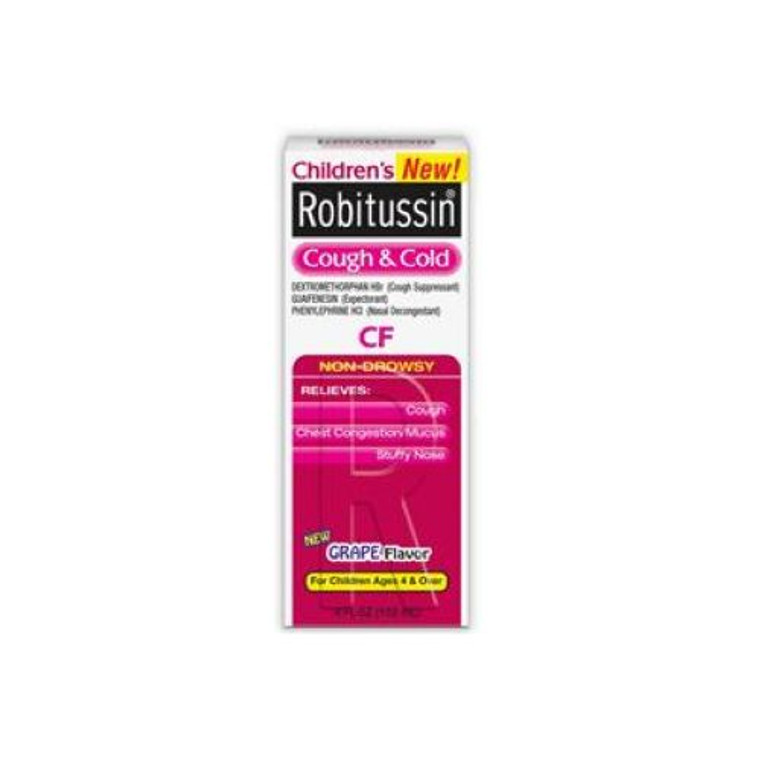 Robitussin Cf Childrens Cough And Cold Relief Syrup - 4 Oz