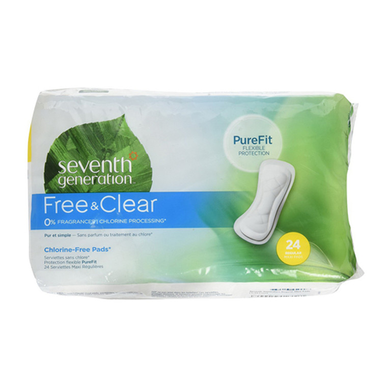 Seventh Generation Free And Clear PureFit Maxi Pads, Regular, 24 Ea