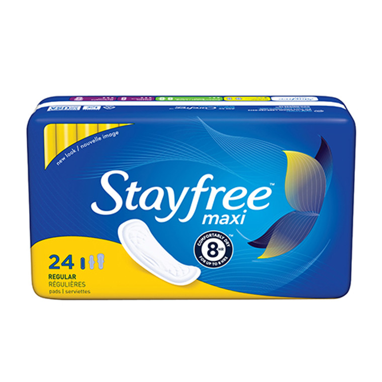 Stayfree Regular Maxi Pads Heavy Protection, 24 Ea