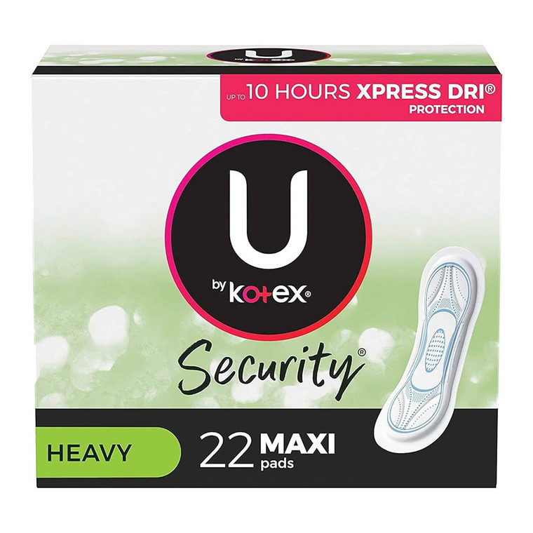 U by Kotex Natural Balance Maxi, Long Super Security Maxi Pads, 22 ea