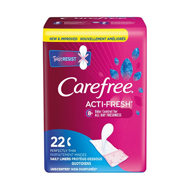 Carefree Acti-Fresh Thin Pantiliners To Go, Unscented, 22 Ea