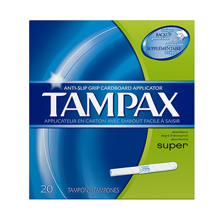 Tampax Tampons With Flushable Applicator, Super Absorbency - 20 Each