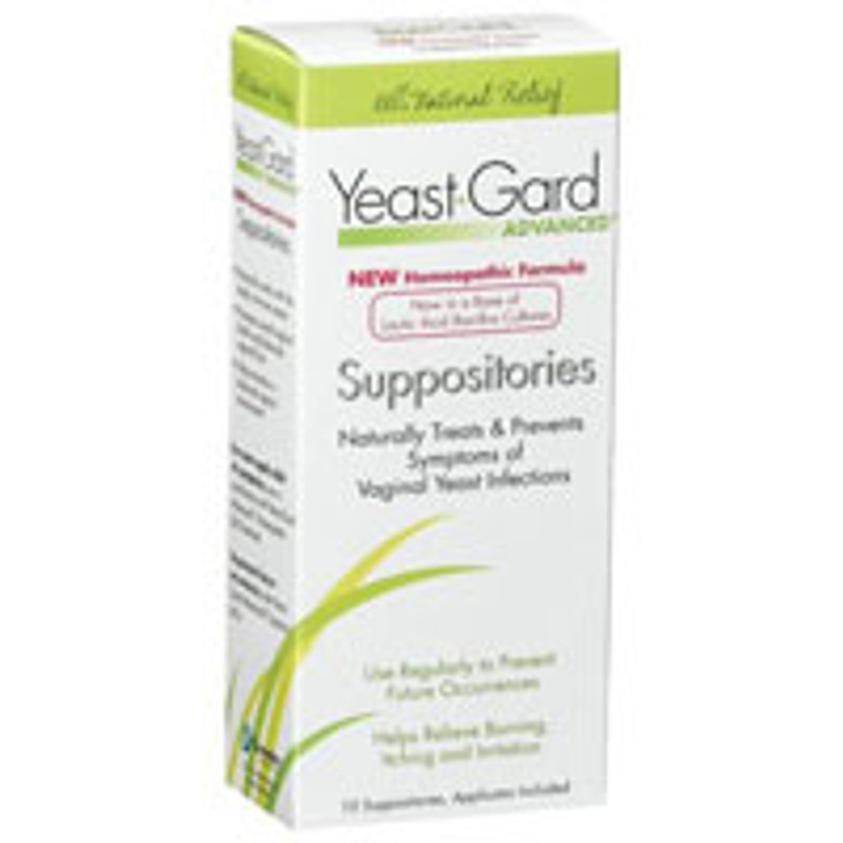 Yeast-Gard Advanced Homeopathic Suppositories, Treatment With Probiotics - 10 Ea