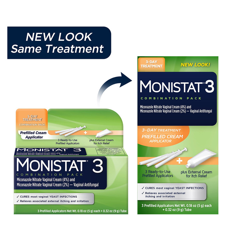 Monistat 3 Vaginal Antifungal Three Day Treatment Prefilled Cream Applicators 3Ea
