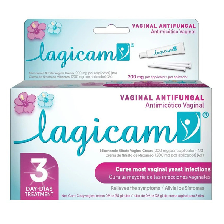 Lagicam Vaginal Antifungal 3 Day Treatment Cream Cures Most Vaginal Yeast Infections 0.9Oz (25g)