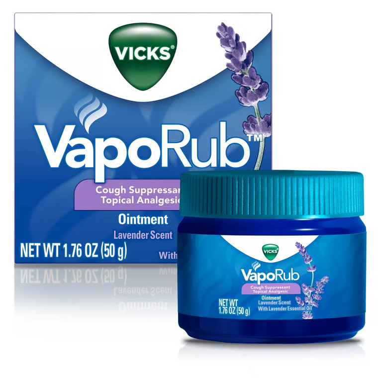 Vicks Vaporub Soothing Cough Suppressant Tripical Analgesic Ointment, Lavender Scent, 1.76 oz