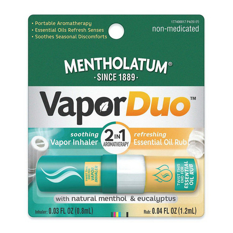 Mentholatum VaporDuo 2 in1 Aromatherapy Stick Inhaler, 1 Ea