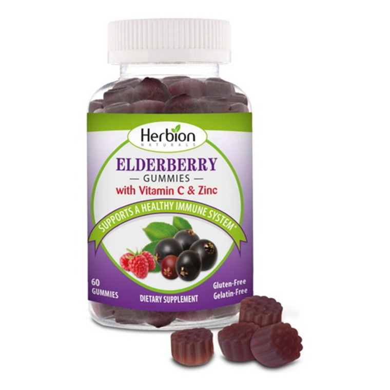 Herbion Naturals Elderberry Gummies with Vitamin C and Zinc, 60 Ea