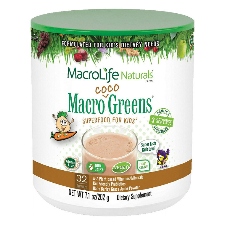 Macrolife Naturals Macro Greens For Kids Coco, 30 Days - 7.1 Oz