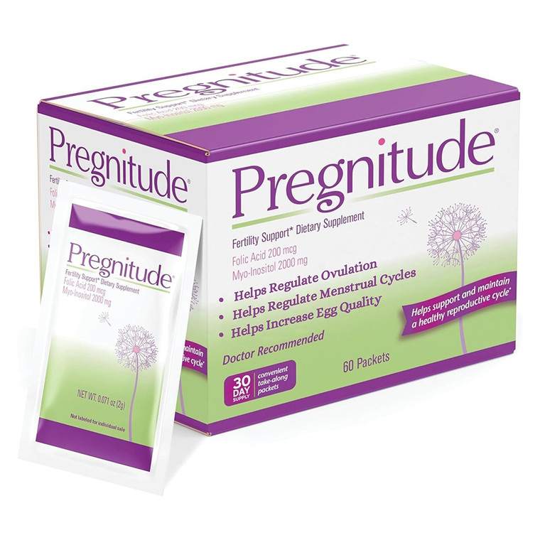 Pregnitude Reproductive Packets for Female Fertility Support and Ovulatory Function 0.071Oz (2g) 60Ea