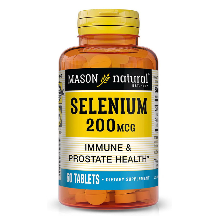 Mason Natural Selenium 200mcg Antioxidant Tablets Immune Support and Prostate Health 60Ea