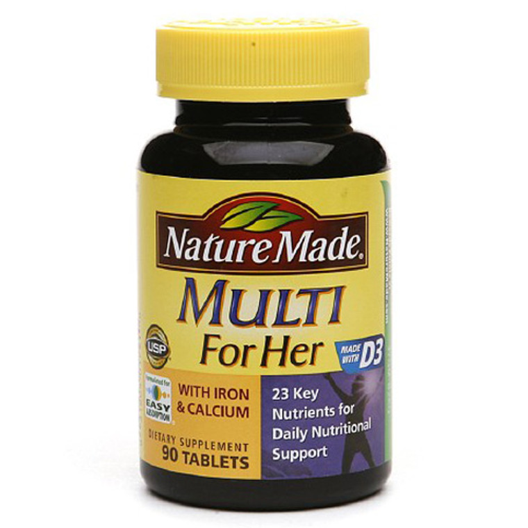 Nature Made Multi For Her Complete Multi Vitamin/Mineral Tablets - 90 Ea