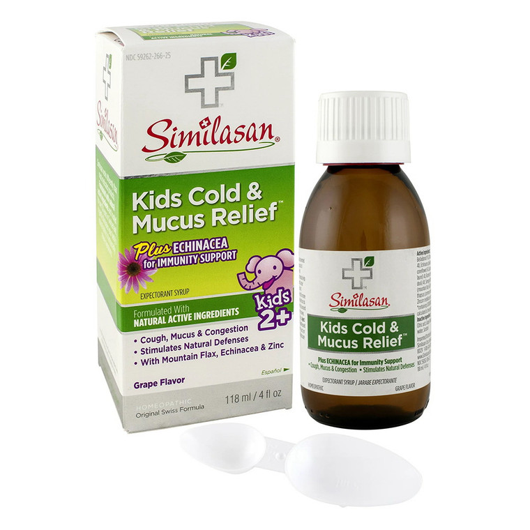 Similasan Kids Cold & Mucus Relief Plus Echinacea, Grape, 4 Oz