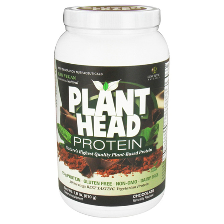 Genceutic Naturals Plant Head Protein, Chocolate - 1.8 Lbs