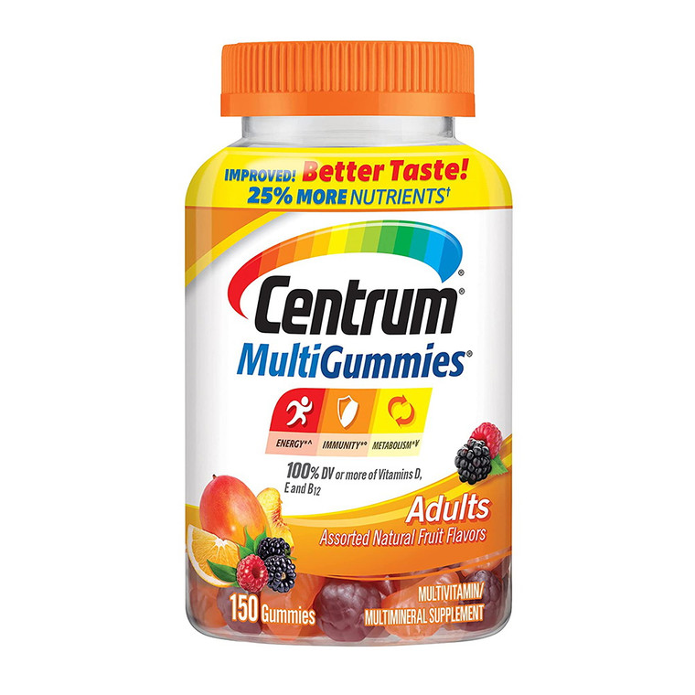 Centrum Adult Multi-Vitamin Gummies, Assorted Fruit, 150 Ea