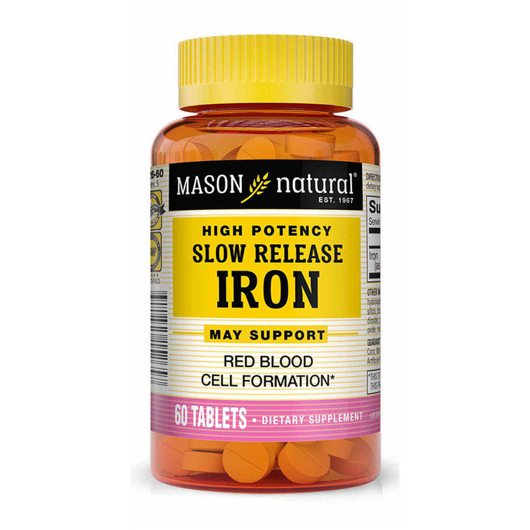 Mason Naturals Iron 50 mg Slow Release Tablets, 60 Ea