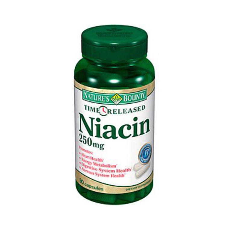 Natures Bounty Time Release Niacin 250 Mg Capsules - 90 Ea