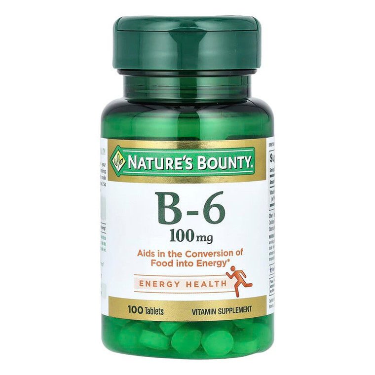 Natures Bounty Vitamin B6 100mg Tablets Support Energy Metabolism 100Ea