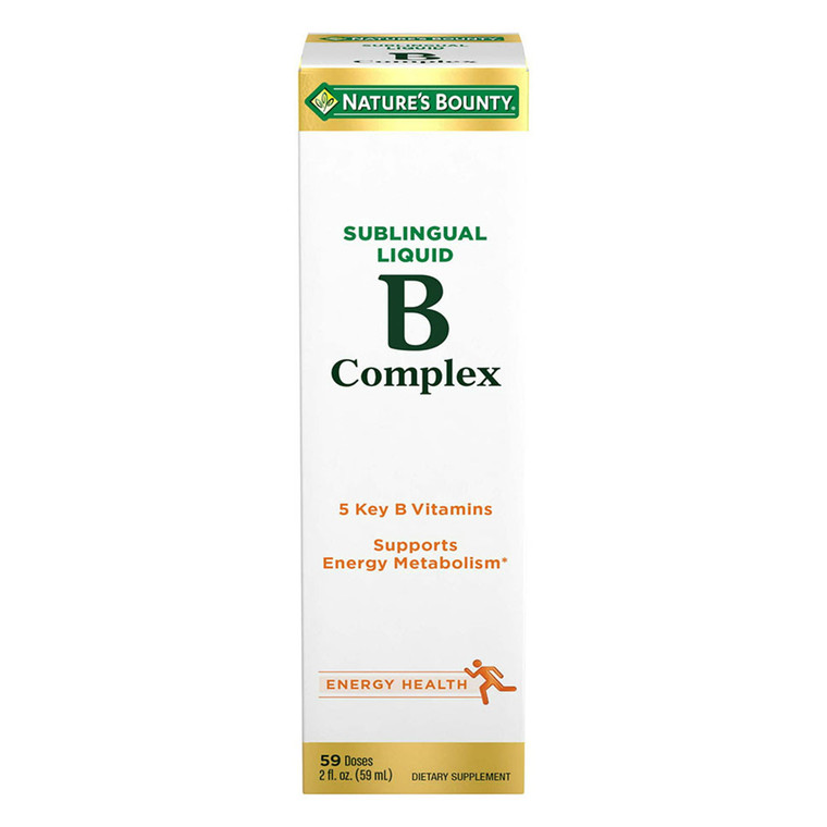 Natures Bounty B Complex Sublingual Liquid Supports Energy Metabolism 2Oz (59ml)