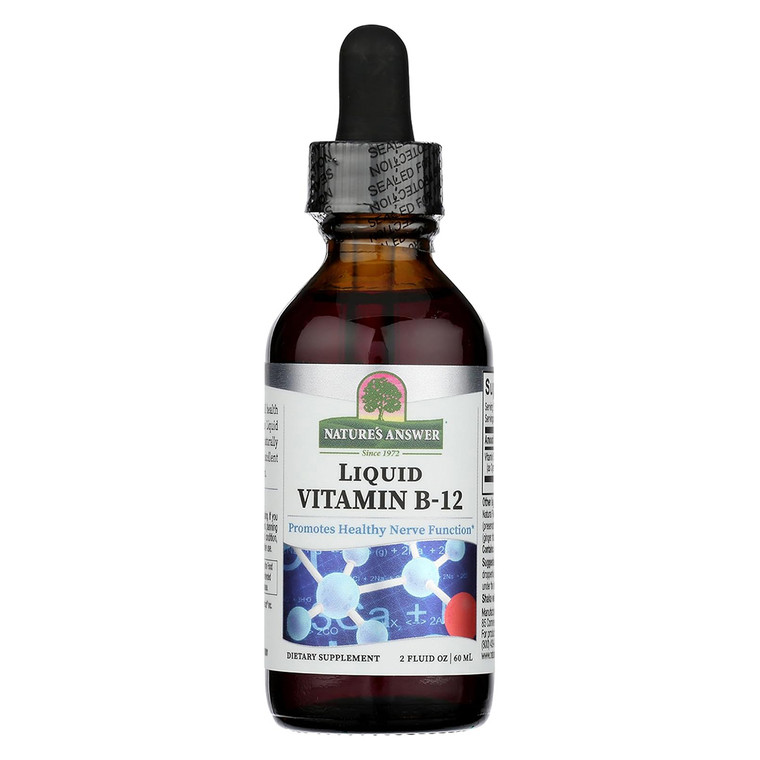 Natures Answer Vitamin B12 Liquid Natural Flavors Supports Healthy Nerve Function 2Oz (60ml)