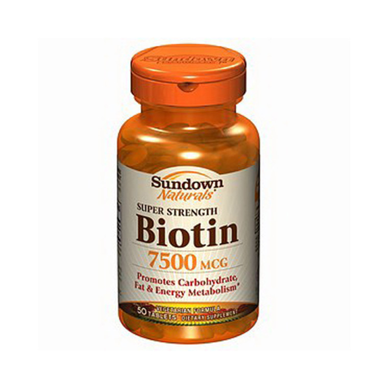 Sundown Naturals Biotin 7500 Mcg Super Strength Tablets - 50 Ea