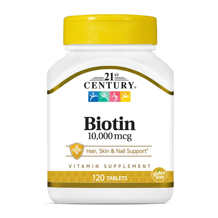 21st Century Ultra Potency 10,000 mcg Biotin Tablets, 120 Ea