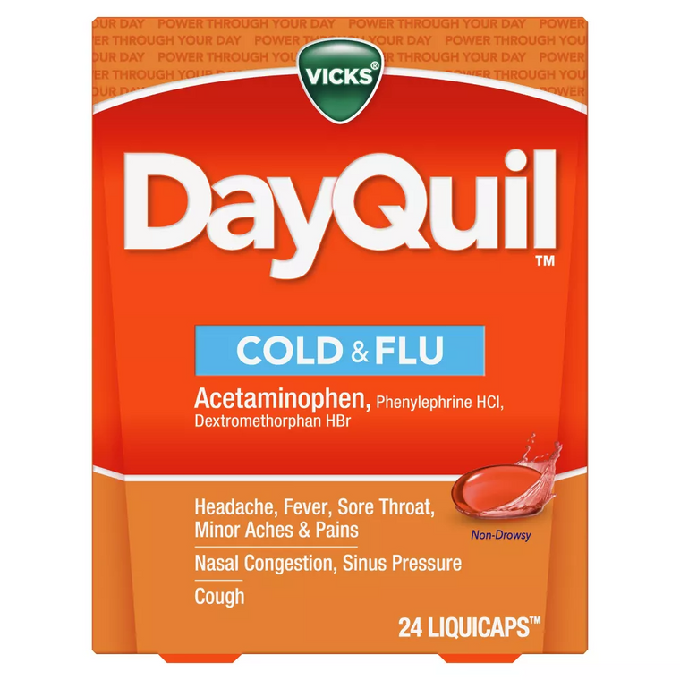 Vicks Dayquil Cold And Flu Multi Symptom Relief Liquicaps, 24 Ea