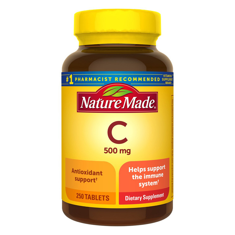 Nature Made Vitamin C 500mg Antioxidant Supplement Tablets Supports Immune System 250Ea